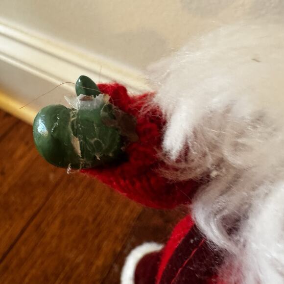 Vintage Santa Claus Christmas Ornament Doll Figure Plastic Face 11" McClures - Picture 7 of 15